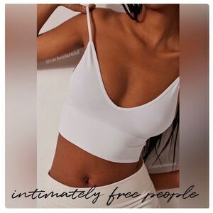 NWOT Free People "Ali" Low Back Seamless Bra in White Sz XS/SM